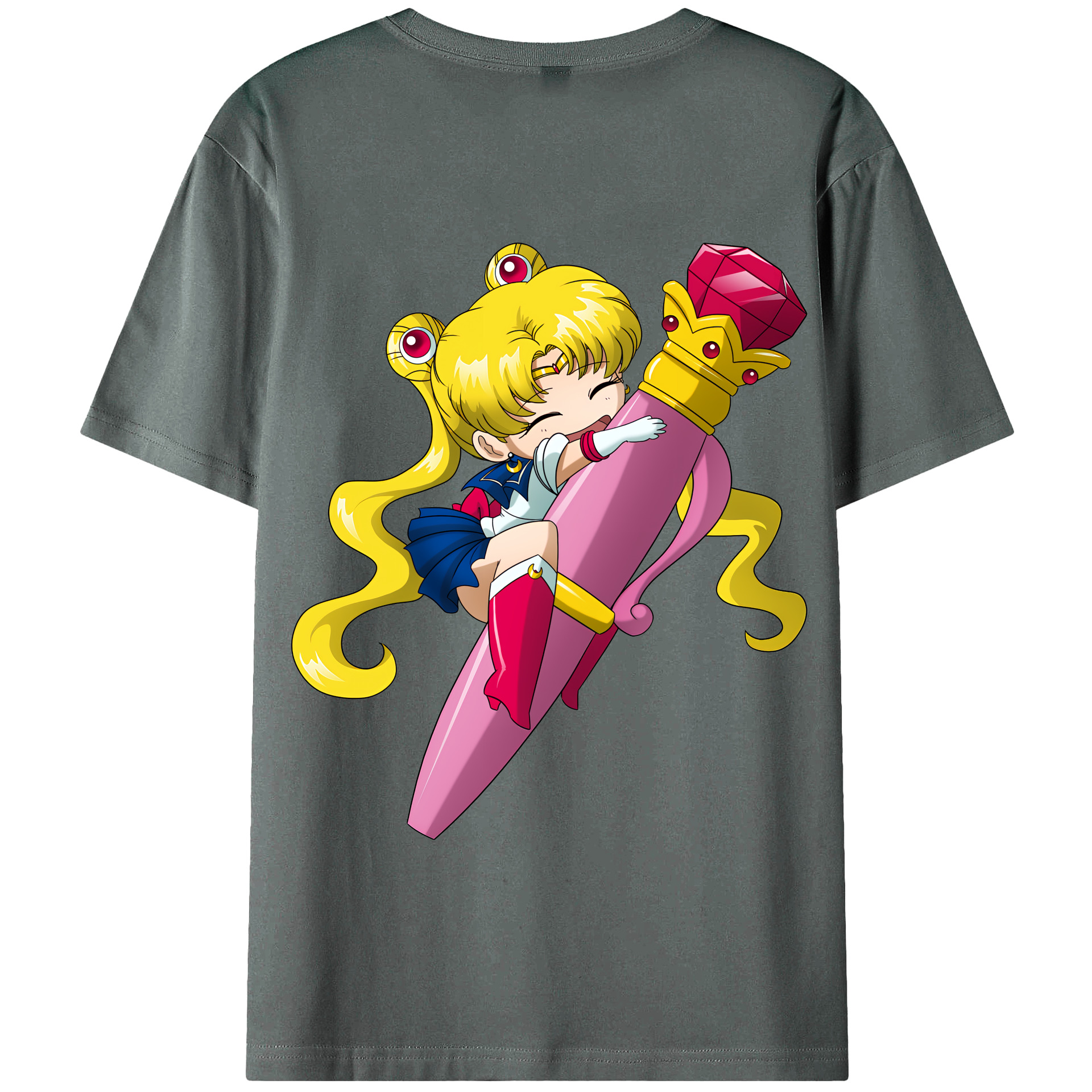 （画像用） 美少女戦士セーラームーン 月野 うさぎ つきの うさぎ Sailor Moon Tsukino Usagi 綿100％半袖Tシャツ（背面プリント）